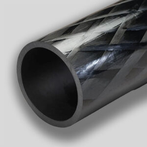 Thinwall carbon buis 80º winding 37º braiding zwart